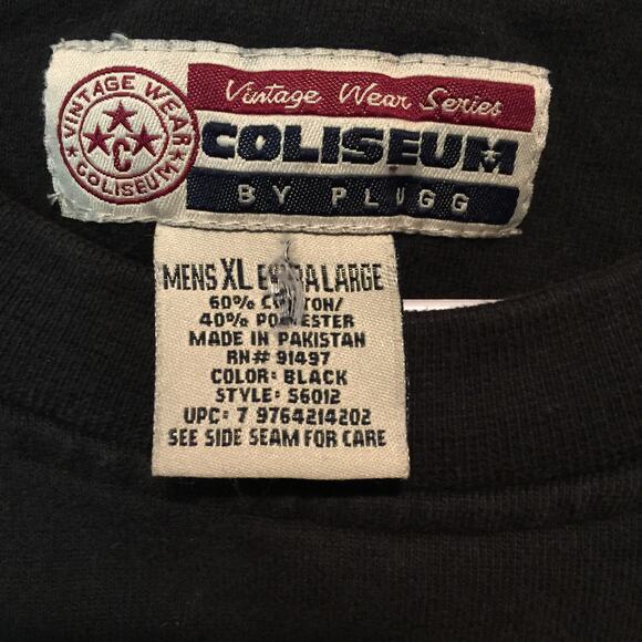 Men's Black Coliseum Vintage Wear XL Sweat Shirt - Picture 4 of 4